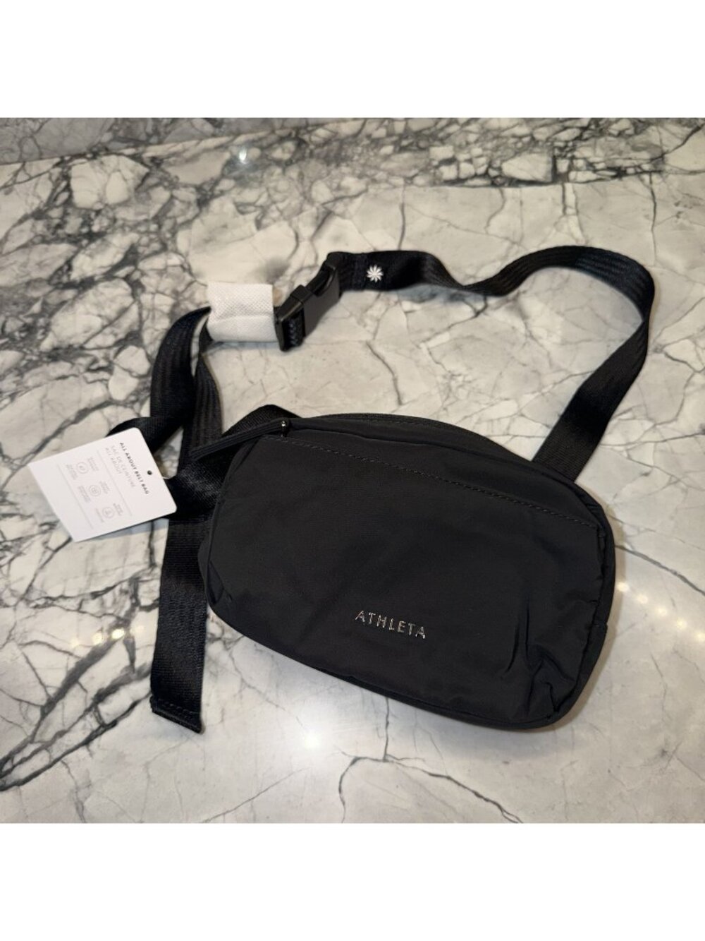 Athleta All About Belt Bag Black Adjustable Crossbody Waist Pack NEW